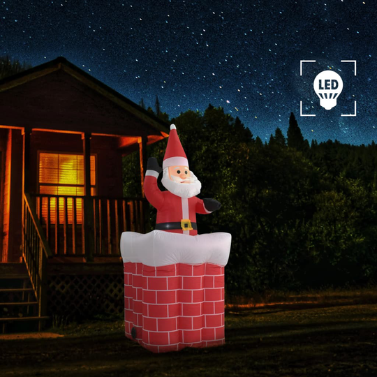 vidaXL Jultomte i skorsten automatisk rörelse LED IP44 180 cm