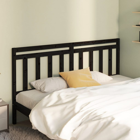 vidaXL Sänggavel svart 206x4x100 cm massiv furu
