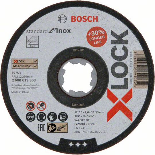 Separationspår rakt 125 mm Bosch Accessories X-LOCK 2608619363 1 st