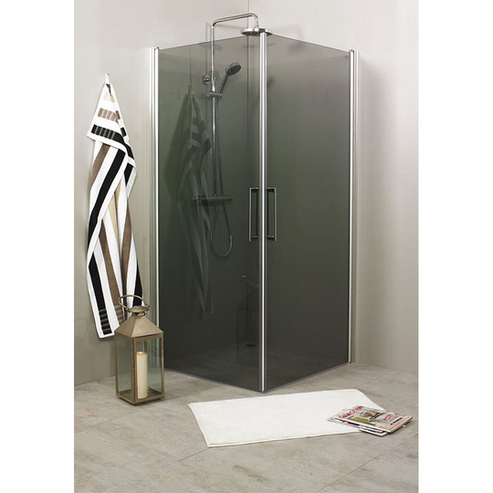 Duschvägg Noro Fix Trend Rak 800 x 900 mm , Rökfärgat glas