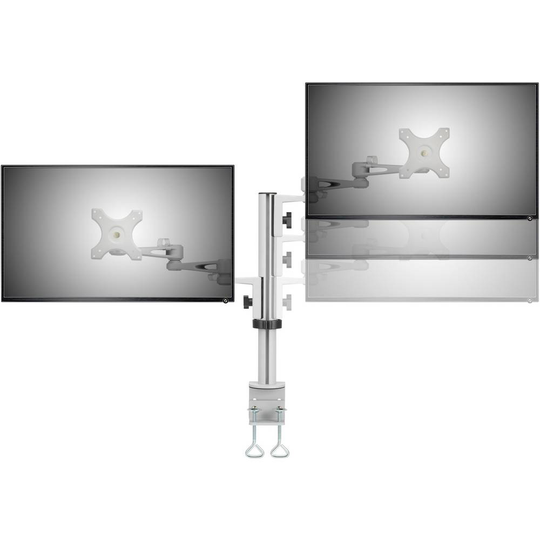 SpeaKa Professional SP-5986112 2x Monitor bordsfäste 33,0 cm (13) - 68,6 cm (27) Justerbar i höjd, Tiltbar, Svängbar, Roterbar