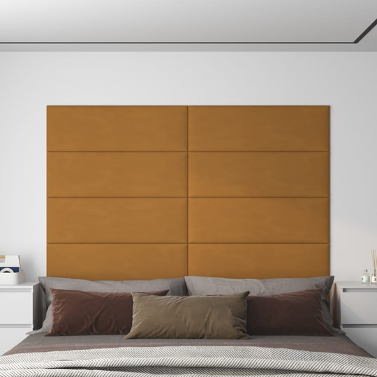 vidaXL Väggpaneler 12 st brun 90x30 cm sammet 3,24 m²
