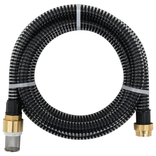 vidaXL Sugslang med kopplingar i mässing 4 m 25 mm svart