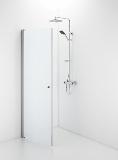 Ifö Duschdörr Space Med Bockad Dörr Frostat Glas SBNF 800 Med Knopp