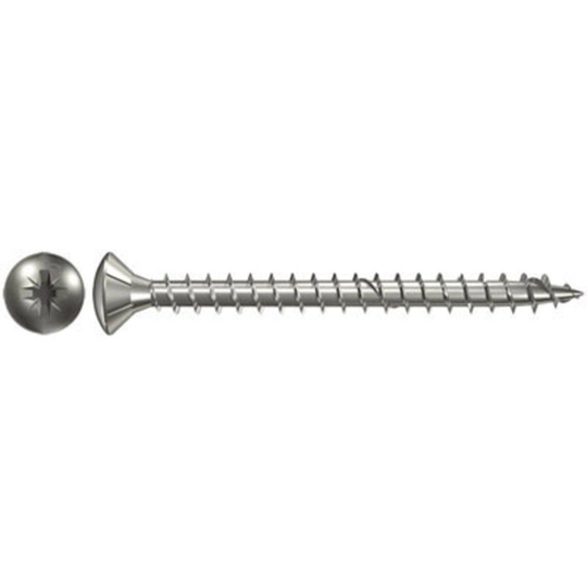 Fischer 657349 Skruvar med försänkt huvud 5 mm 50 mm Stjärnskruvmejsel Pozidrivspår galvaniskt förzinkad 200 st