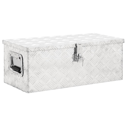 vidaXL Förvaringslåda silver 70x31x27 cm aluminium