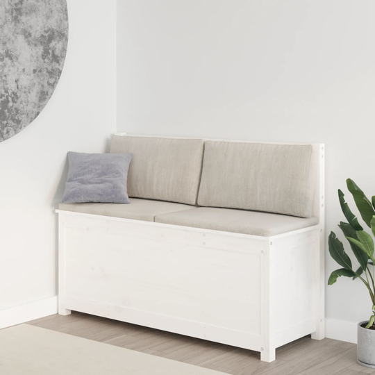 vidaXL Bänk vit 110x41x76,5 cm massiv furu