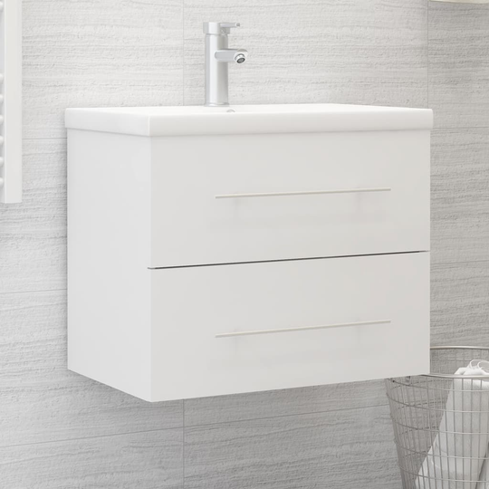 vidaXL Tvättställsskåp vit 60x38,5x48 cm spånskiva