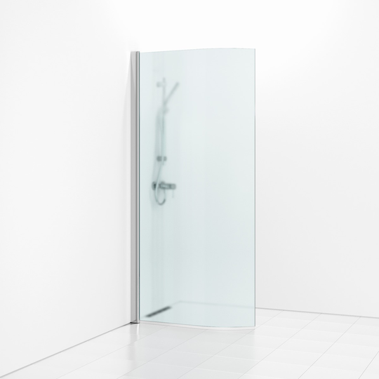 Svedbergs Skärmvägg Böjd 90 - Frostglas Alu matt