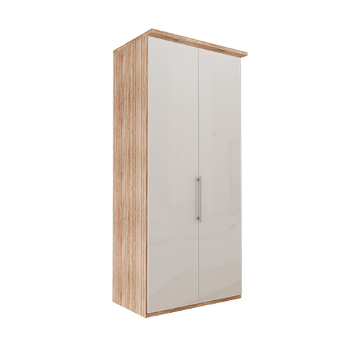 Garderob Atlanta - Ljus rustik ek 236 cm, Med kornisch, Vänster