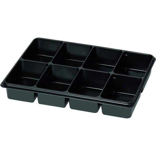Låda (L x B x H) 335 x 235 x 50 mm Antal fack: 8 fast underavdelning