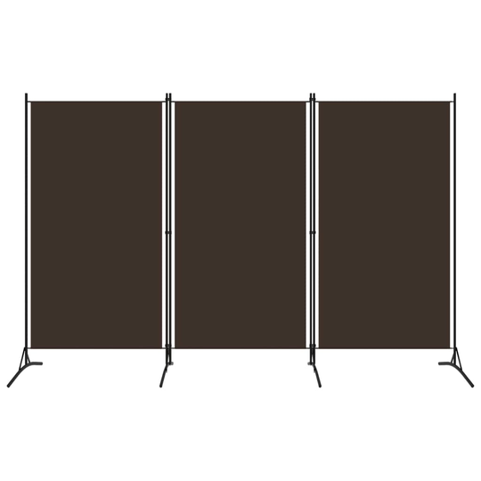 vidaXL Rumsavdelare 3 paneler brun 260x180 cm
