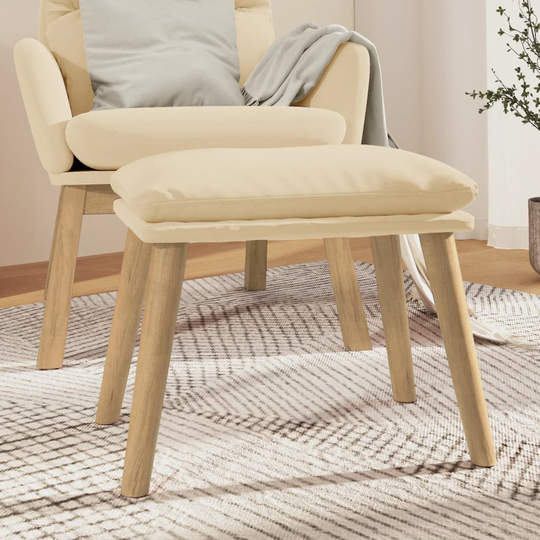 vidaXL Fotpall gräddvit 45x29,5x39 cm sammet