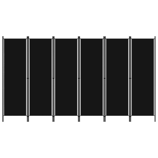 vidaXL Rumsavdelare 6 paneler svart 300x180 cm