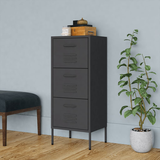 vidaXL Förvaringsskåp antracit 80x35x101,5 cm stål