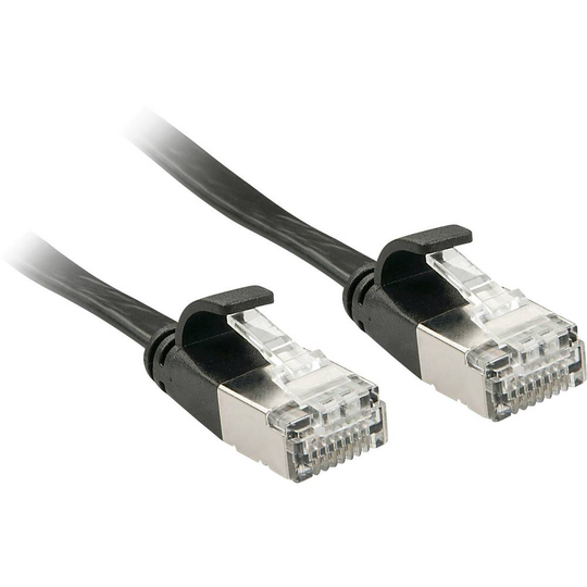LINDY 47485 RJ45 Nätverk Anslutningskabel CAT 6A U/FTP 10.00 m Svart med låsskydd