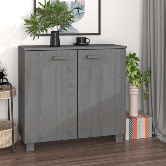 vidaXL Skänk mörkgrå 85x35x80 cm massiv furu