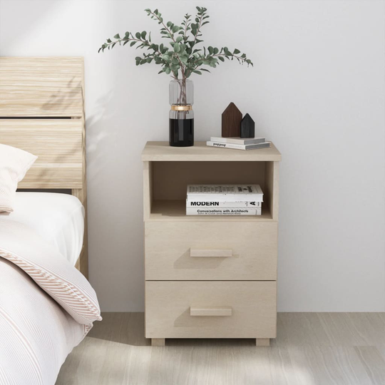 vidaXL Sängbord honungsbrun 40x30x40 cm massiv furu
