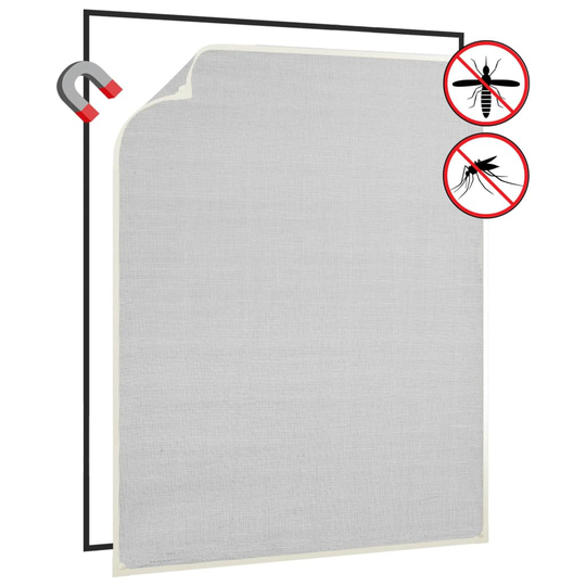 vidaXL Magnetiskt insektsnät för fönster vit 100x120 cm fiberglas