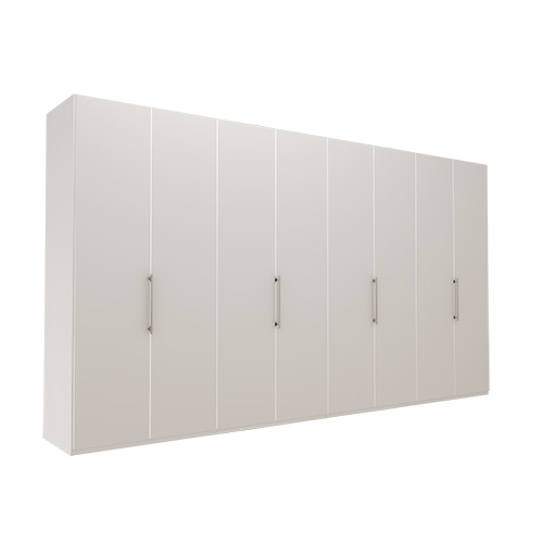 Garderob Atlanta - Vit 400 cm, 216 cm, Utan kornisch / ram