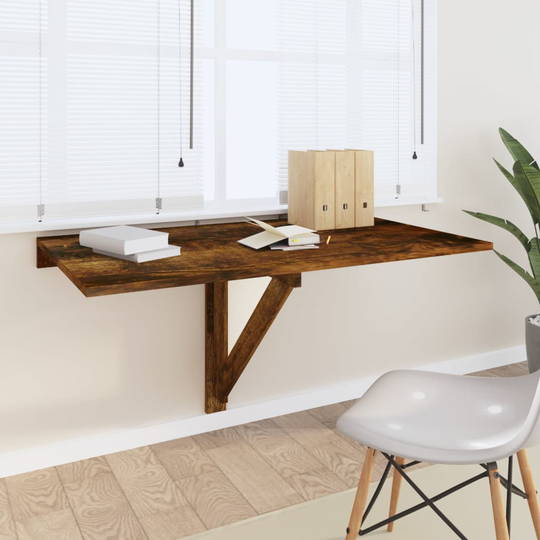 vidaXL Väggbord rökfärgad ek 100x60x56 cm konstruerat trä