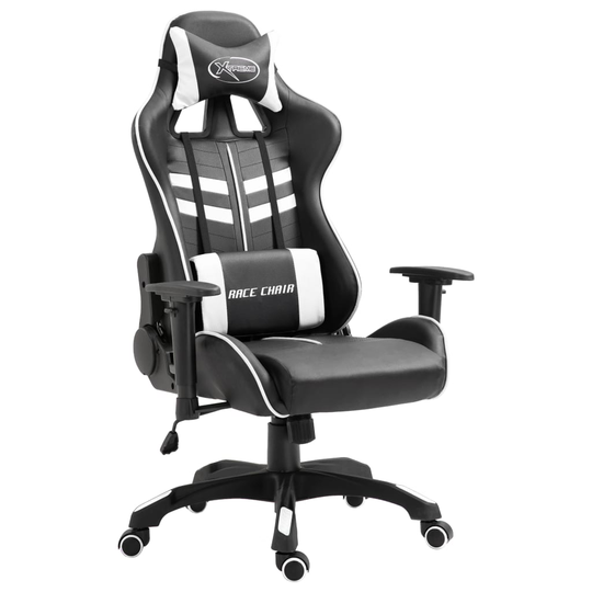 vidaXL Gamingstol vit konstläder