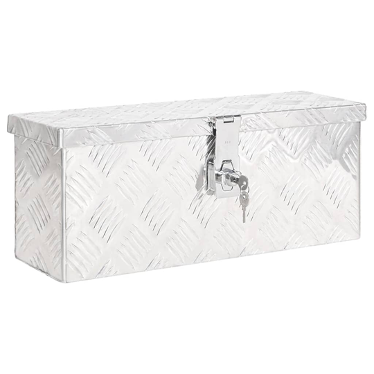 vidaXL Förvaringslåda silver 50x20,5x15 cm aluminium
