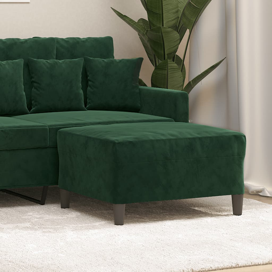 vidaXL Fotpall mörkgrön 70x55x41 cm sammet