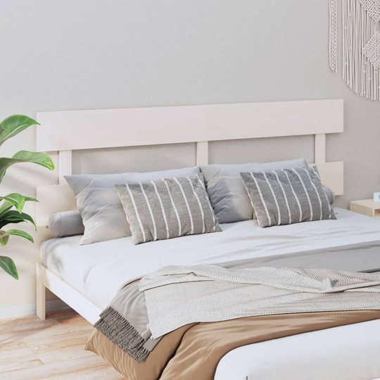 vidaXL Sänggavel vit 204x3x81 cm massiv furu