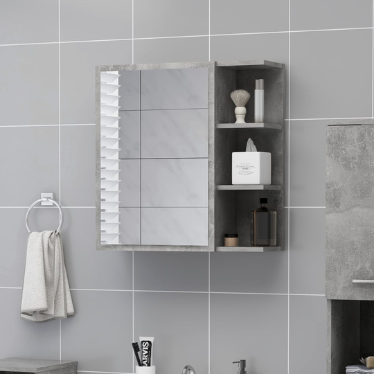 vidaXL Spegelskåp för badrum betonggrå 62,5x20,5x64 cm spånskiva