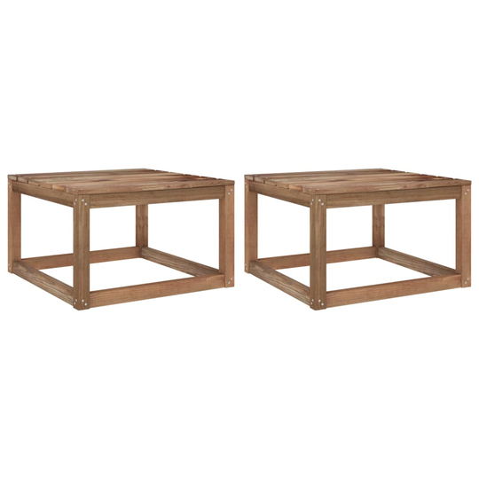vidaXL Pallbord 2 st 60x60x36,5 cm impregnerad furu