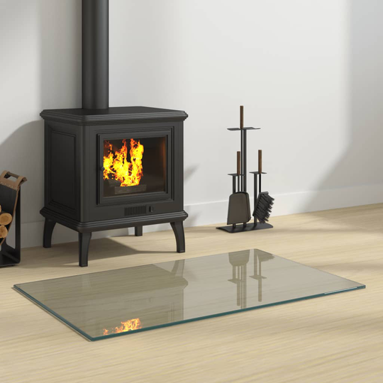 vidaXL Glasskiva för öppen spis rektangulär 80x50 cm