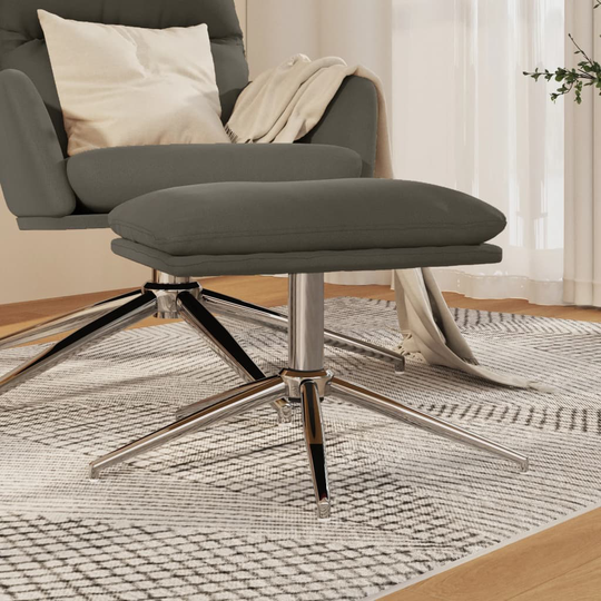 vidaXL Fotpall mörkgrå 60x60x39 cm mikrofibertyg