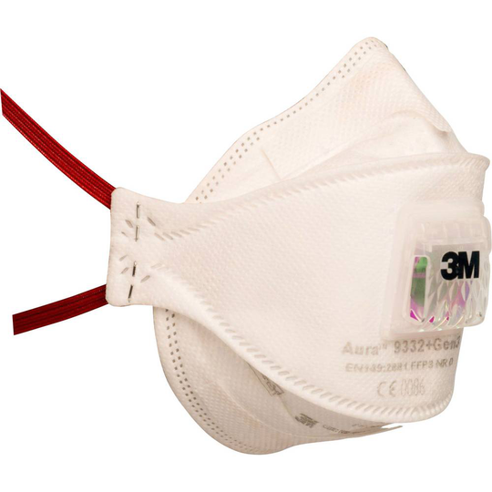 3M Aura 9332+Gen3 Dammskyddsmask med ventil FFP3 10 st