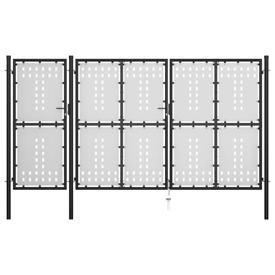 vidaXL Trädgårdsgrind stål 400x175 cm svart