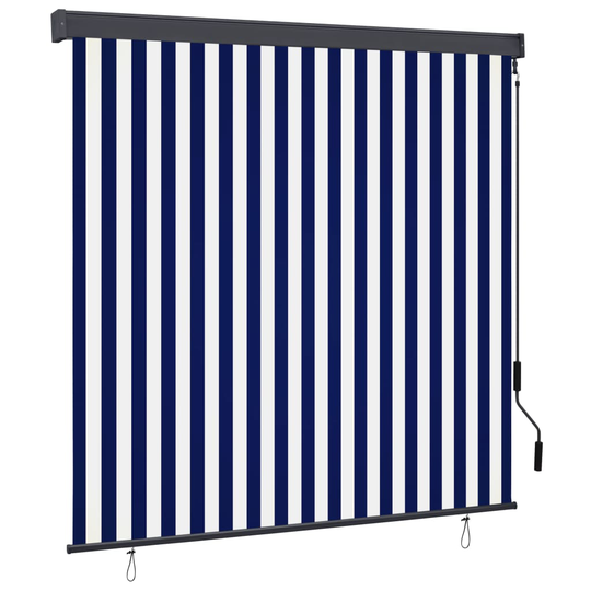 vidaXL Rullgardin utomhus 170x250 cm blå och vit