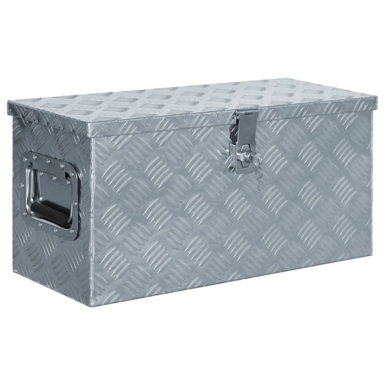 vidaXL Förvaringslåda aluminium 61,5x26,5x30 cm silver