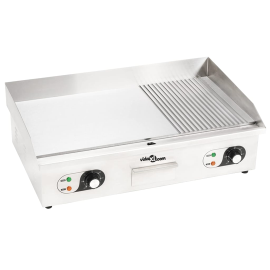 vidaXL Elektriskt stekbord rostfritt stål 4400 W 71x43x24 cm