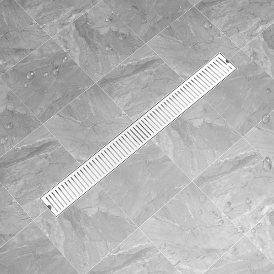 vidaXL Golvbrunn 103x14 cm rostfritt stål