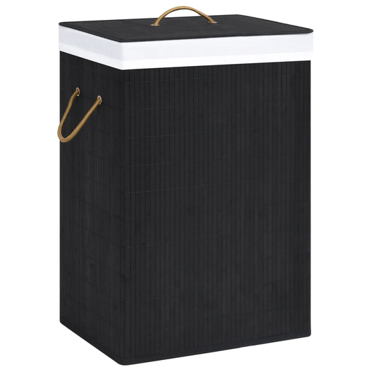 vidaXL Tvättkorg bambu svart 72 L