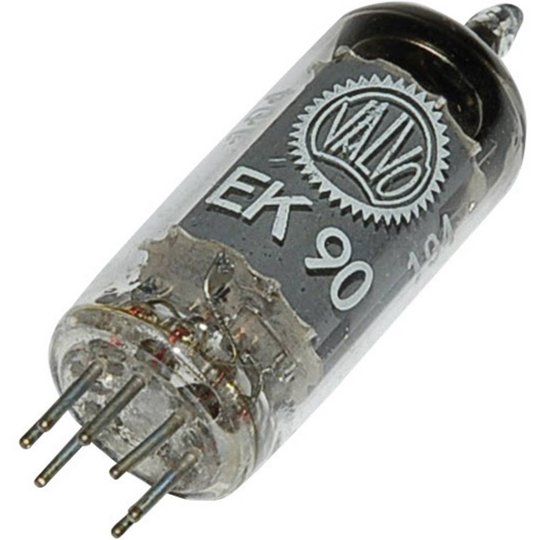 EK 90 = 6 BE 6 Elektronrör Heptod 100 V 2.8 mA Antal poler: 7 Lampsockel: B7G Innehåll 1 st
