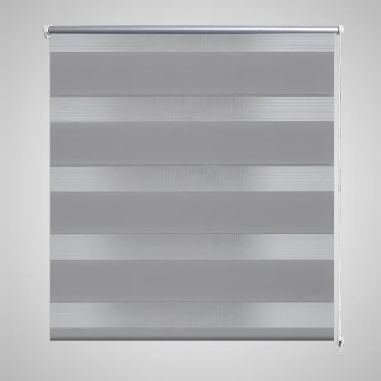 vidaXL Rullgardin randig grå 100 x 175 cm transparent