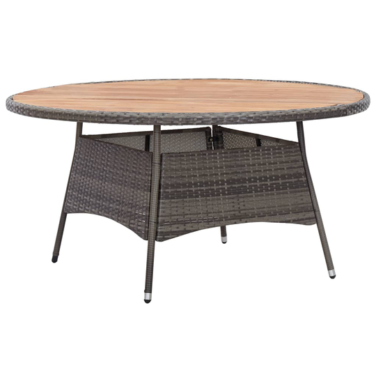 vidaXL Trädgårdsbord grå 150x74 cm konstrotting och massivt akaciaträ