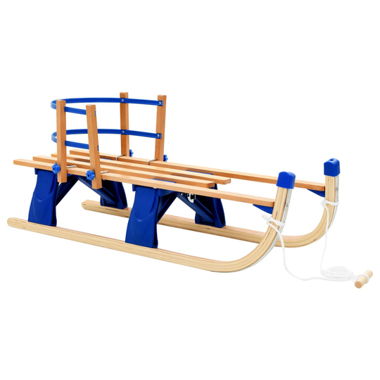 vidaXL Hopfällbar kälke med ryggstöd trä 119 cm