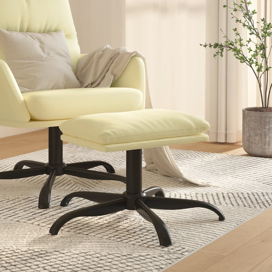 vidaXL Fotpall gräddvit 60x60x39 cm konstläder
