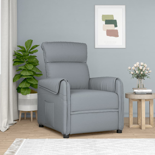 vidaXL Reclinerfåtölj ljusgrå tyg