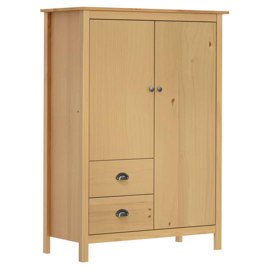 vidaXL Garderob 2 dörrar Hill Range 99x45x137 cm massiv furu