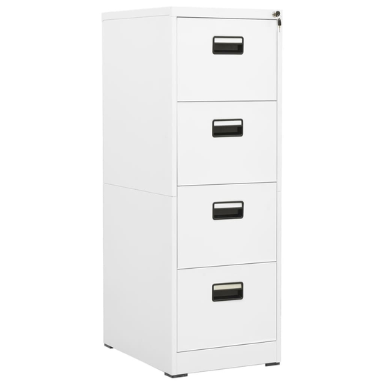 vidaXL Dokumentskåp vit 46x62x133 cm stål