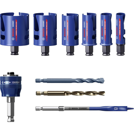 Bosch Accessories EXPERT Construction 2608900490 Hålsågset 10 delar 20 mm, 25 mm, 32 mm, 38 mm, 51 mm, 64 mm 10 st