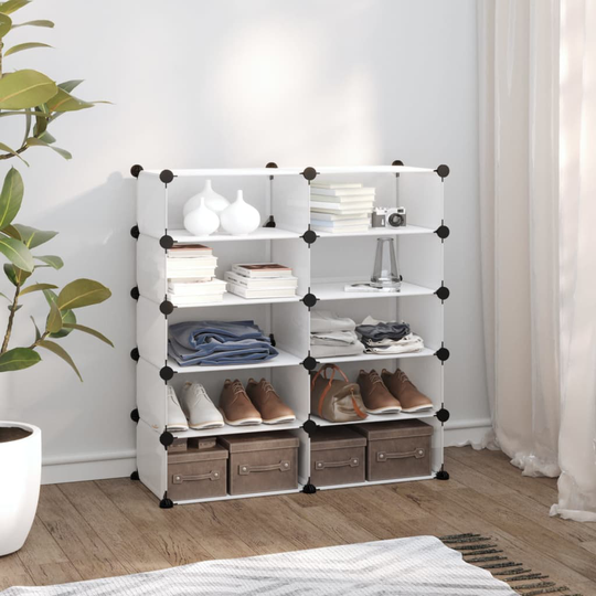 vidaXL Skohylla transparent 84x32x88,5 cm PP